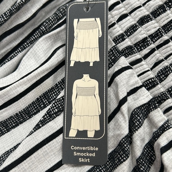B2553- TS Convertible Smocked Skirt Dress Riviera Stripe Silver 3X (24W–26W) NWT - Picture 6 of 9